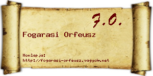 Fogarasi Orfeusz névjegykártya